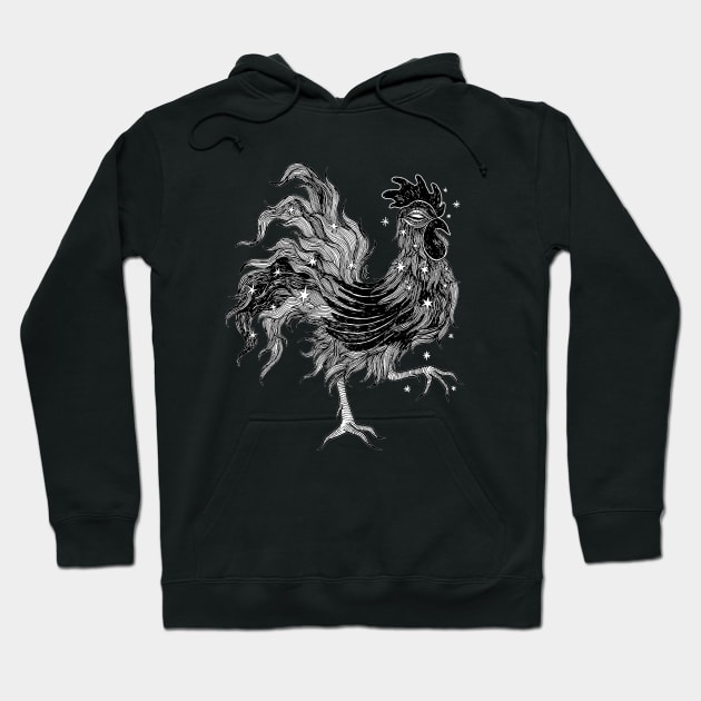 Black Rooster Hoodie by lOll3